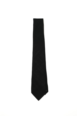 Plain Weave Black Wool Tie