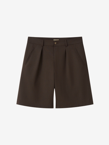 Bark Brown Cold Wool Naturalist Shorts