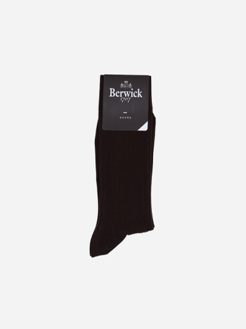 Brown Ribbed Dress Socks