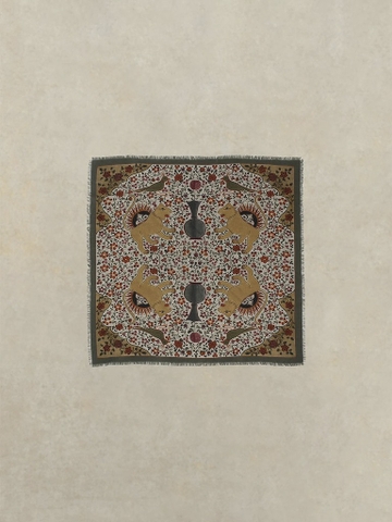 Printed Scarf in Wool Twill