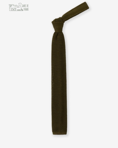 Knit tie in Olive Green