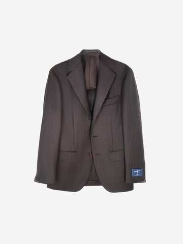 Simone umber vintage stripe suit - E.Zegna 'Electa'