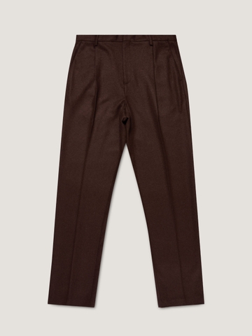 Boiled Wool Trouser in Truffle