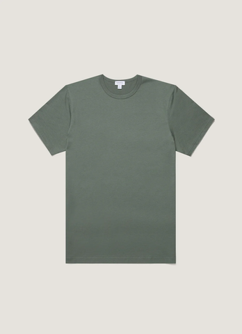 SS Crew Neck T Shirt in Dusk Green