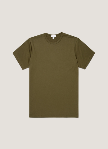 SS Crew Neck T Shirt In Deep Olive