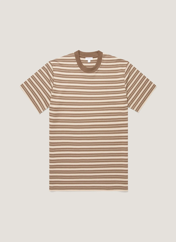 Relaxed Fit Heavyweight T‑shirt in Hazelwood/Dark Cedar Stripe
