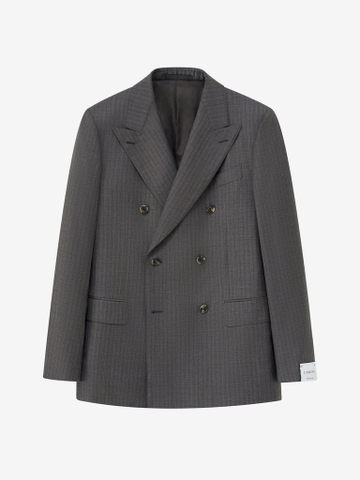 Norma Mid Grey Striped Double-Breasted Suit
