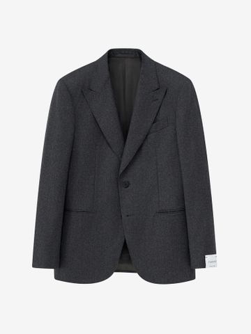 Norma Peak Lapel Grey Flannel Suit