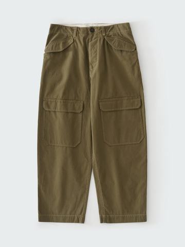Olive Military Canvas Ravel Pants