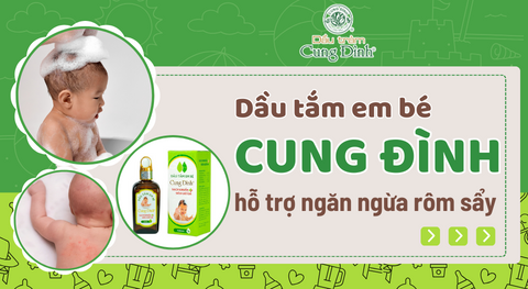 Dầu tắm em bé Cung Đình hỗ trợ ngăn ngừa rôm sảy