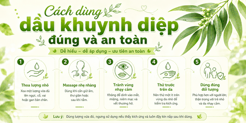 Cách dùng dầu khuynh diệp đúng và an toàn