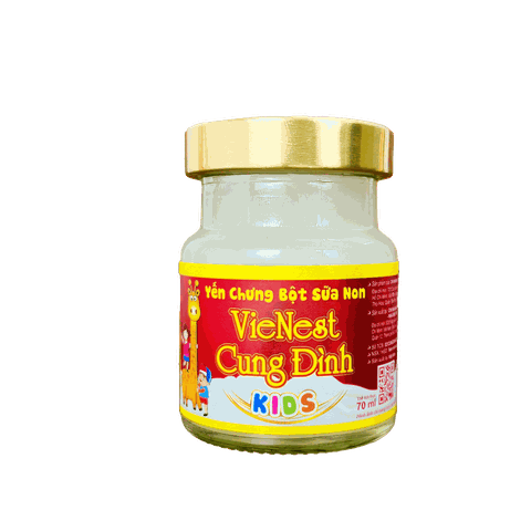 Yến chưng bột sữa non VieNest Cung Đình Kids (Lốc 6 hũ x 70ml)