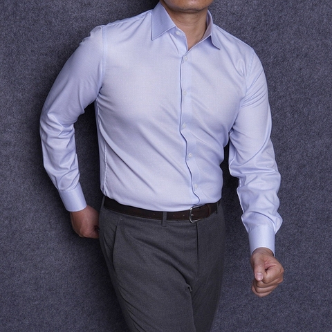 Blue With White Dot Cotton Shirt