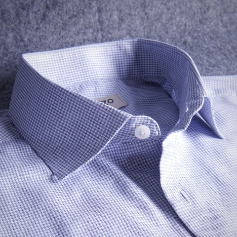 Houndstooth Grey White Cotton Shirt