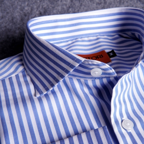 Blue White Stripes Cotton Shirt