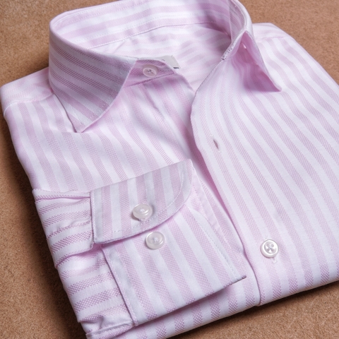 Pink White Stripe Cotton Shirt