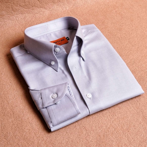 Twill Smoke Grey Button Down Cotton Shirt