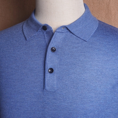 Napoli Azure Blue Knit Polo