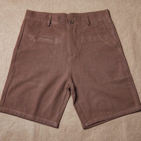 Brown Linen Viscose Shorts