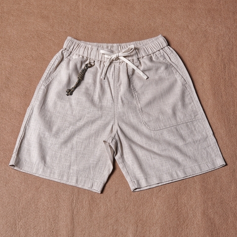 Beige Linen Shorts