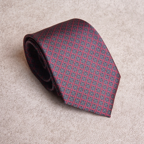 Floral Grey Burgundy Tie
