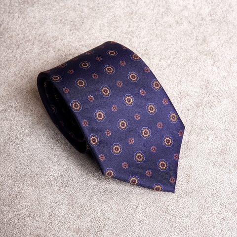 Floral Burgundy Dark Blue Tie