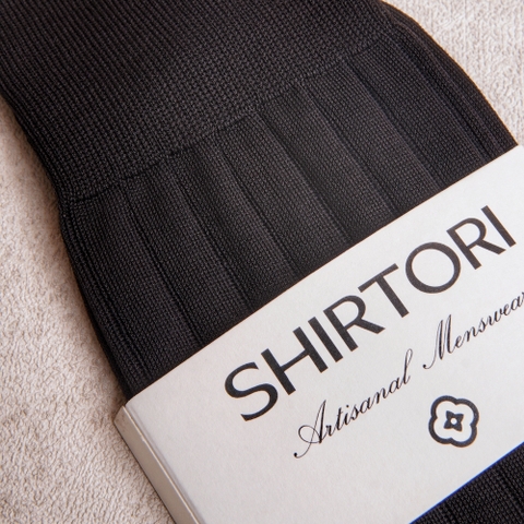 Carpi Dark Brown Mid Calf 240needls Cotton Socks