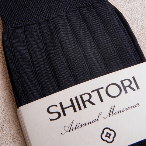 Carpi Navy Mid Calf 240needls Cotton Socks