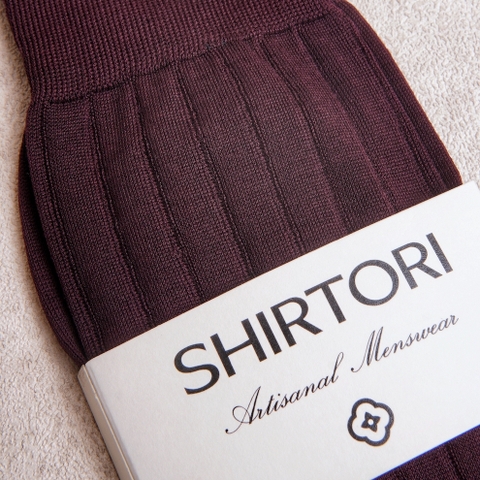 Carpi Burgundy Mid Calf 240needls Cotton Socks