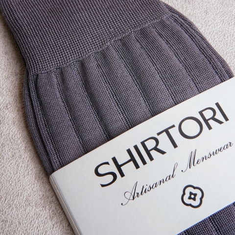 Carpi Grey Mid Calf 240needls Cotton Socks