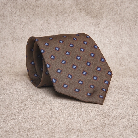 Signature Icon Rustic Brown Silk Tie