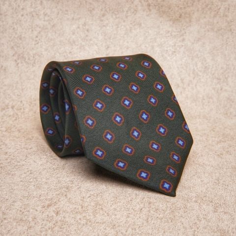 Signature Icon Dark Green Silk Tie