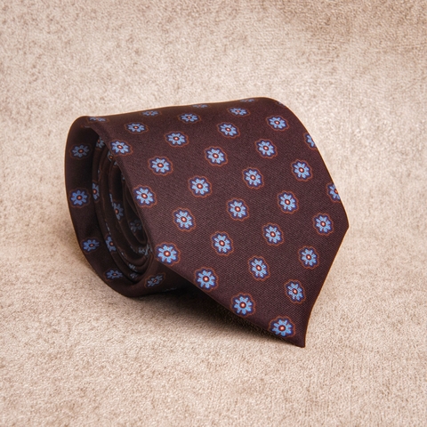 Signature Flower Dark Maroon Silk Tie