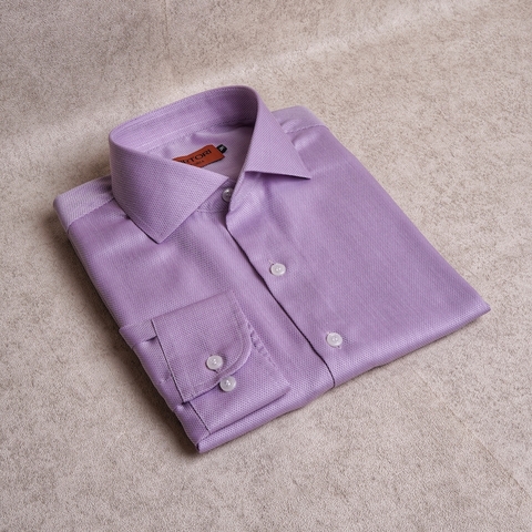 Purple Geometric Floral Cotton Shirt