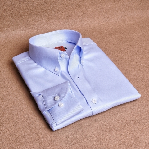 Twill Blue Button Down Cotton Shirt