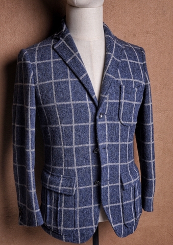 Blue Windowpane Wool - Ring Jacket
