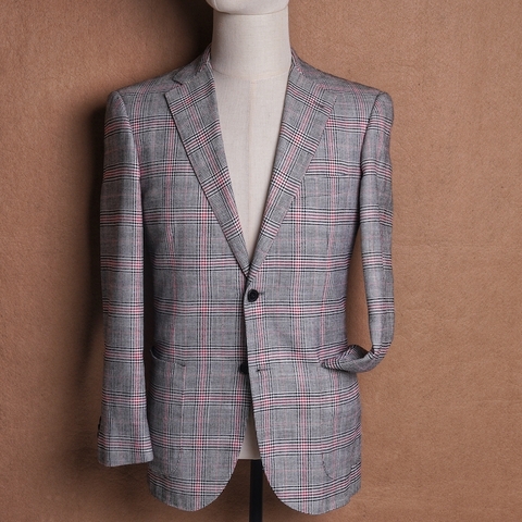 Grey Burgundy Glencheck Woo - ED by Ring Jacket