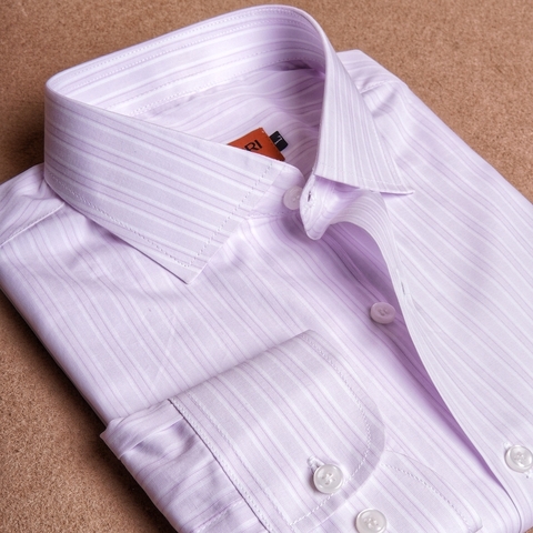 Light Pink White Striped Cotton Shirt