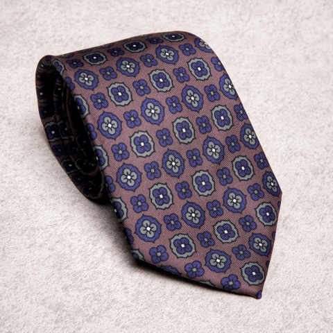 Artisan Floral Blue Brown Tie