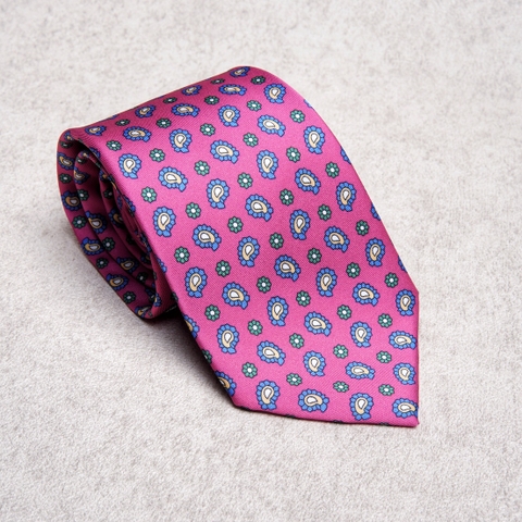 Small Paisley Blue Pink Tie