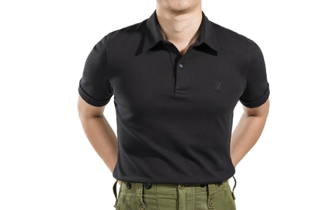 Jet Black Australian Cotton Polo