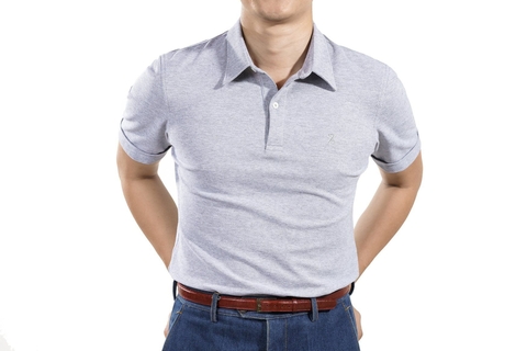 Melange Grey Cotton Nano Polo