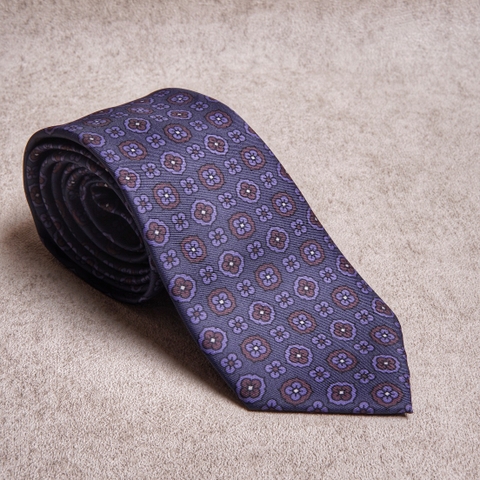 Artisan Floral Brown Blue Tie