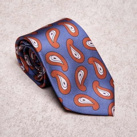 Greek Paisley Burgundy Blue Tie