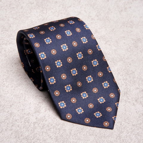 Small Floral Yellow Navy Tie