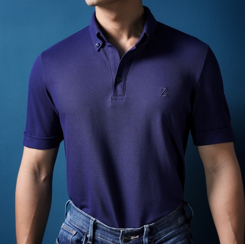 Dark Blue Cotton Nano Polo