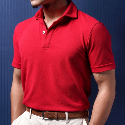 Red Basic Polo Cotton Nano