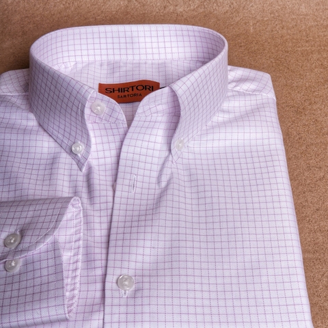 Pink Square Button Down Cotton Shirt