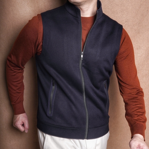 Navy Vest Wool Blend