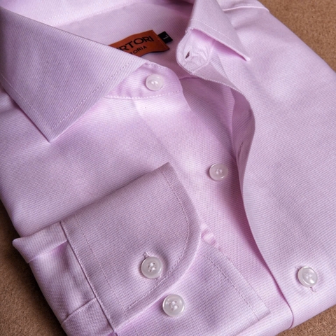 Pink Textured Cotton Shirt